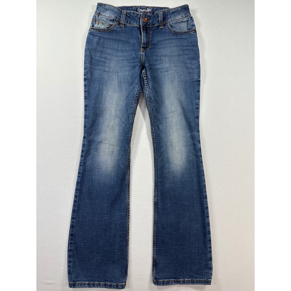 Wrangler Retro Mae Jeans 5x34 Mid Rise Faded Blue Western Flare Boot Cut Retro - Picture 4 of 14